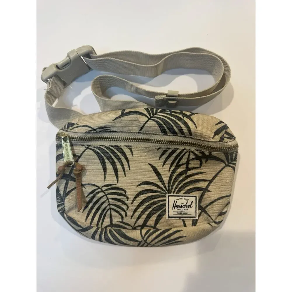Herschel Supply Co Waist Fanny Pack Palm Print Beige Adjustable